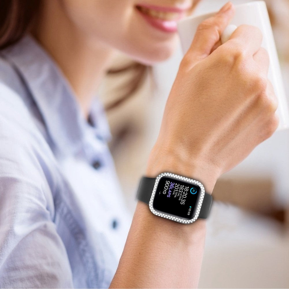 Universal Apple Plastik Cover med Rem og Hærdet Glas - Sølv#serie_3