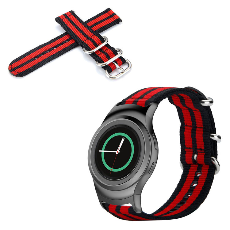 Super slidstærk Samsung Gear S2 Nylon Rem - Rød#serie_3