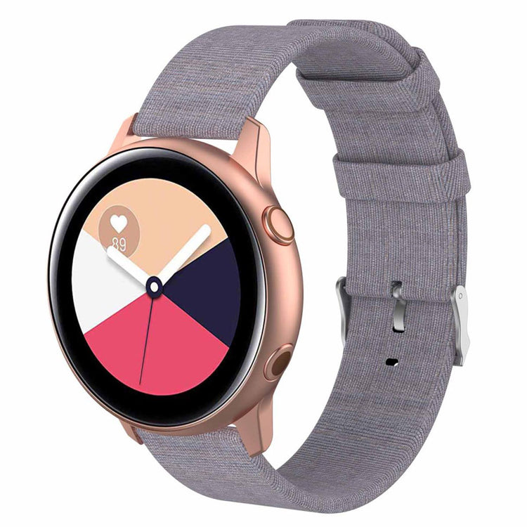 Super slidstærk Samsung Galaxy Watch Active Nylon Rem - Sølv#serie_5