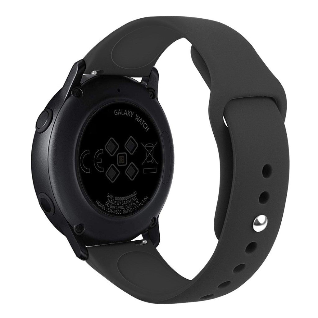 Rigtigt slidstærk Samsung Galaxy Watch Active Silikone Rem - Sort#serie_1
