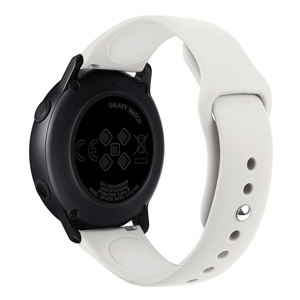 Rigtigt slidstærk Samsung Galaxy Watch Active Silikone Rem - Hvid#serie_2