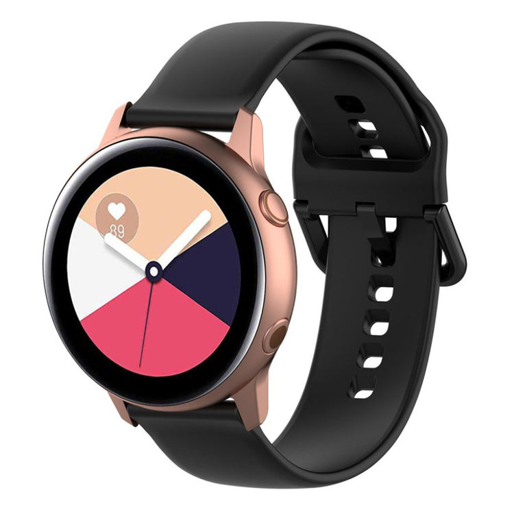 Tidsløst Samsung Galaxy Watch Active Silikone Rem - Sort#serie_1