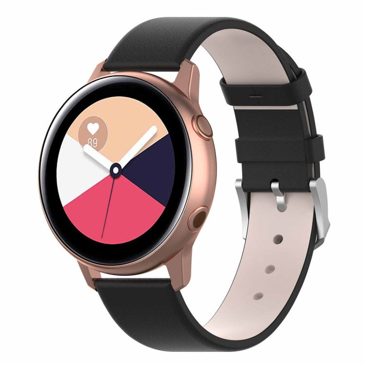 Mega smuk Samsung Galaxy Watch Active Ægte læder Rem - Sort#serie_1