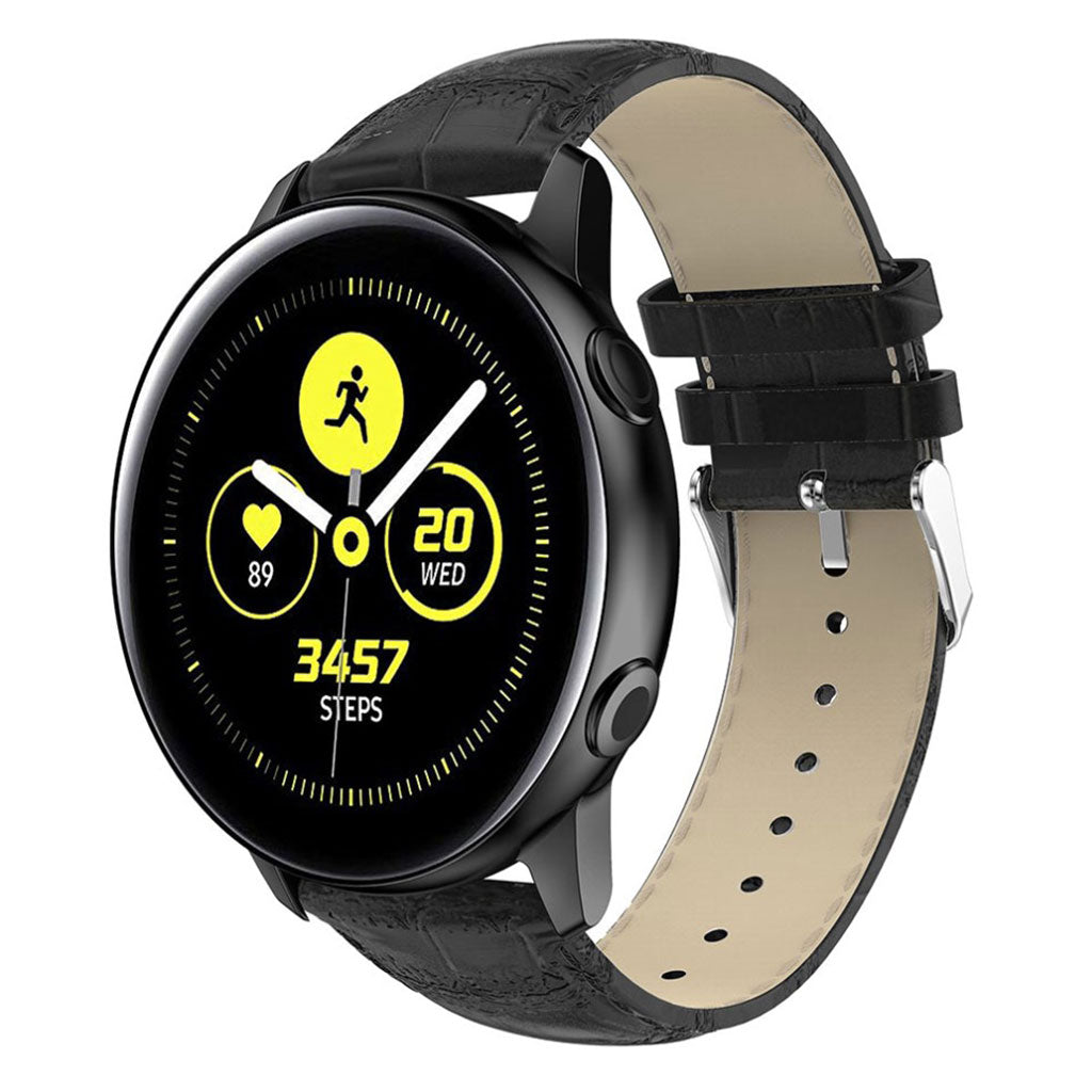 Vildt rart Samsung Galaxy Watch Active Γgte lΓ¦der Rem - Sort#serie_1