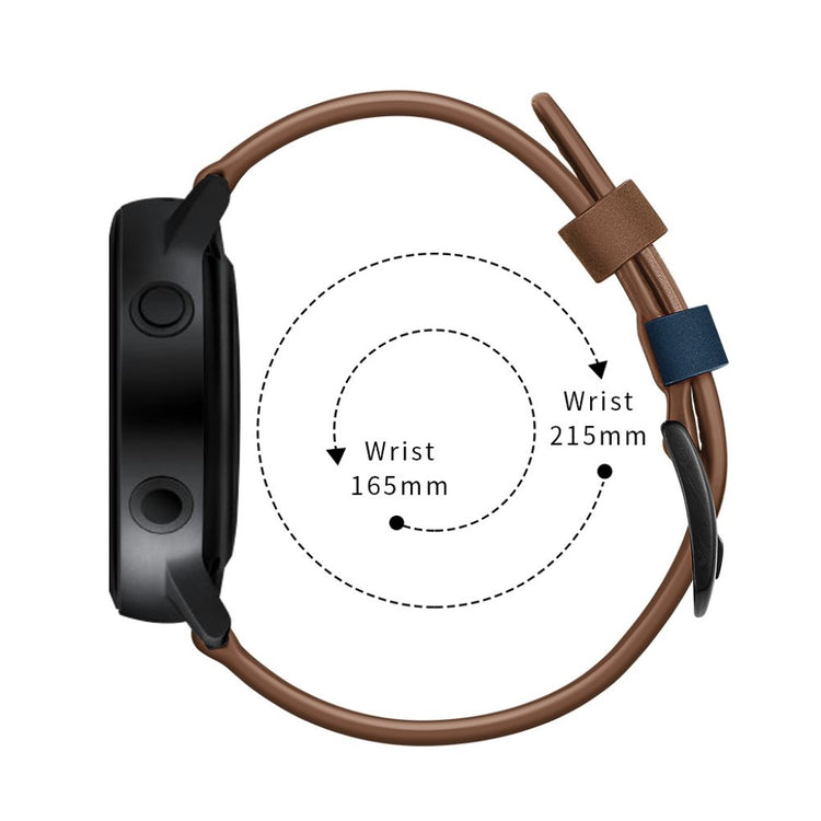 Mega slidstærk Samsung Galaxy Watch Active Ægte læder Rem - Brun#serie_3