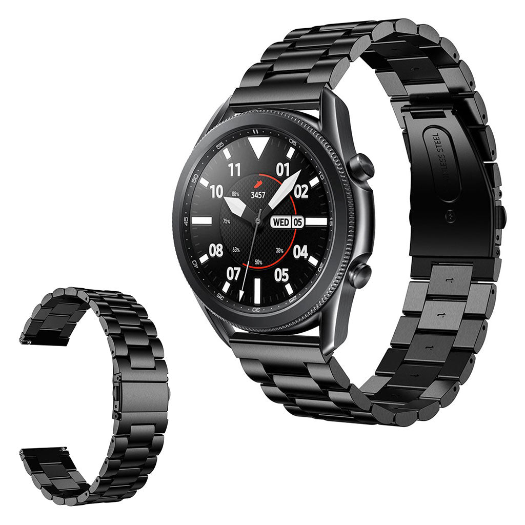 Mega hΓ₯rdfΓΈr Samsung Galaxy Watch 3 (45mm) Metal Rem - Sort#serie_8