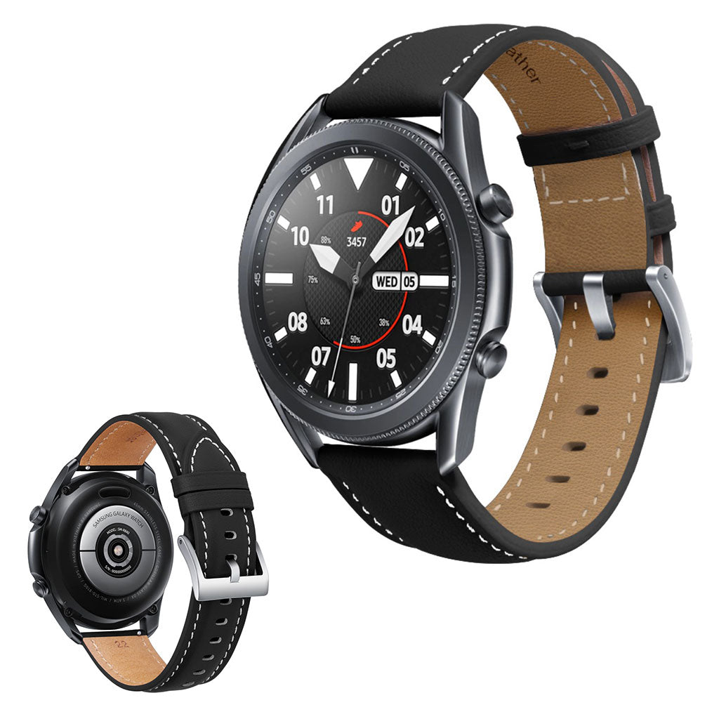 Rigtigt skΓΈn Samsung Galaxy Watch 3 (41mm) Γgte lΓ¦der Rem - Sort#serie_1