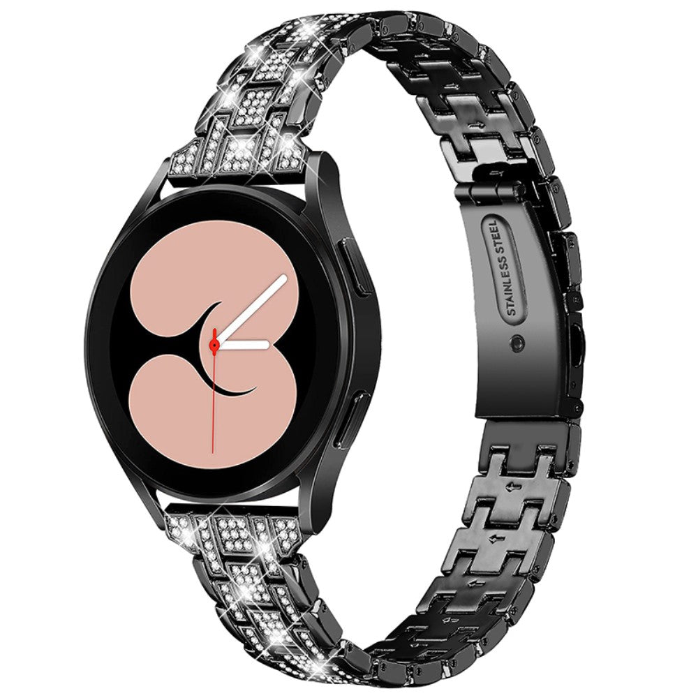 Samsung Galaxy Watch 3 (41mm) / Samsung Galaxy Watch (42mm) Metal og Rhinsten Rem - Sort#serie_1