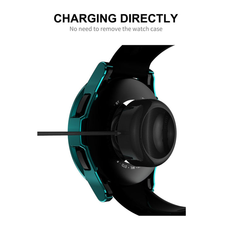 Mega Godt Samsung Galaxy Watch 4 Classic (46mm) Cover med Skærmbeskytter i Rhinsten og Hærdet Glas - Gennemsigtig#serie_4