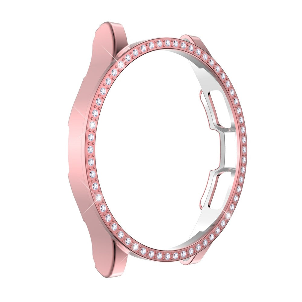 Mega Godt Samsung Galaxy Watch 4 Classic (46mm) Cover med Skærmbeskytter i Rhinsten og Hærdet Glas - Pink#serie_5