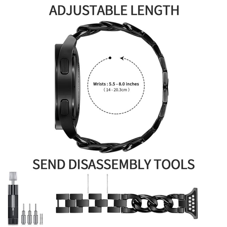 Super hårdfør Universal Samsung Metal og Rhinsten Rem - Sort#serie_1