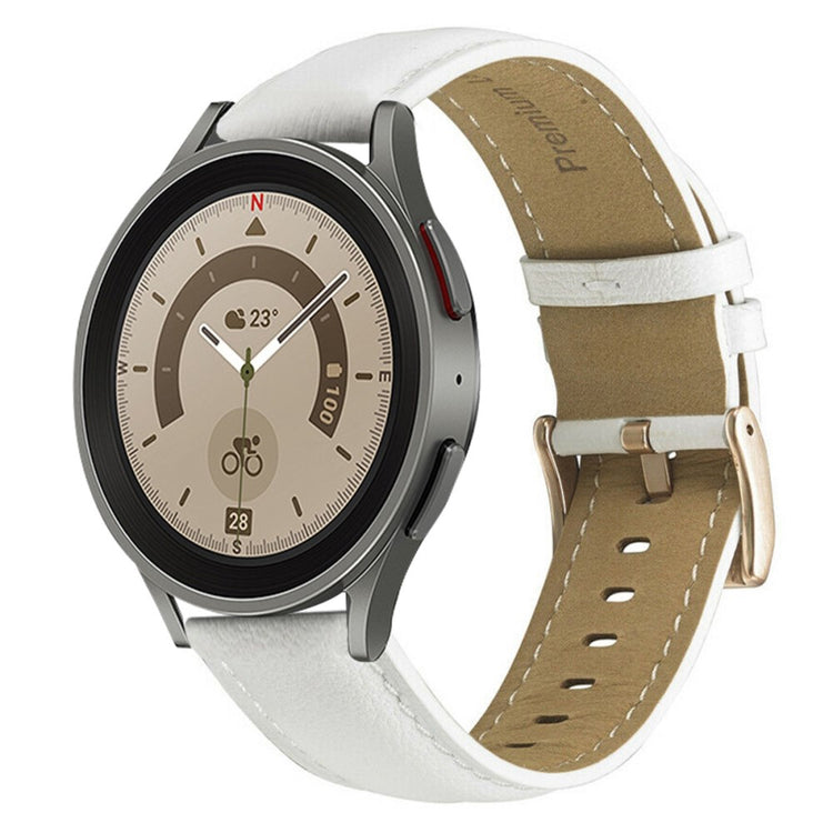 Elegant Universal Samsung Ægte læder Rem - Hvid#serie_1