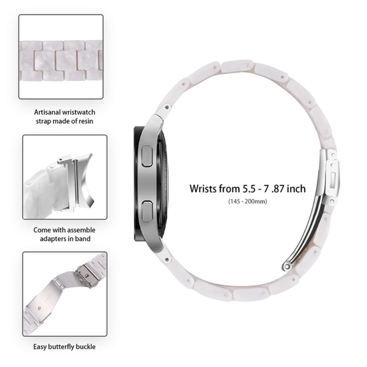 Mega kønt Universal Samsung Metal og Plastik Rem - Hvid#serie_4