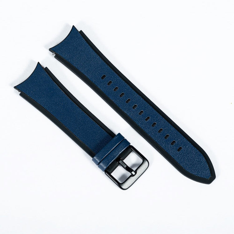 Rigtigt fed Universal Samsung Kunstlæder og Silikone Rem - Blå#serie_8