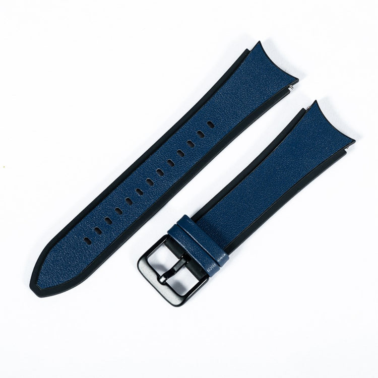 Rigtigt fed Universal Samsung Kunstlæder og Silikone Rem - Blå#serie_8