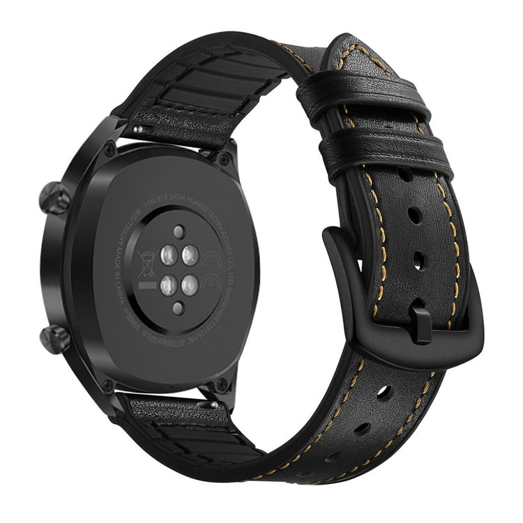 Sejt Universal Huawei Ægte læder og Silikone Rem - Sort#serie_1