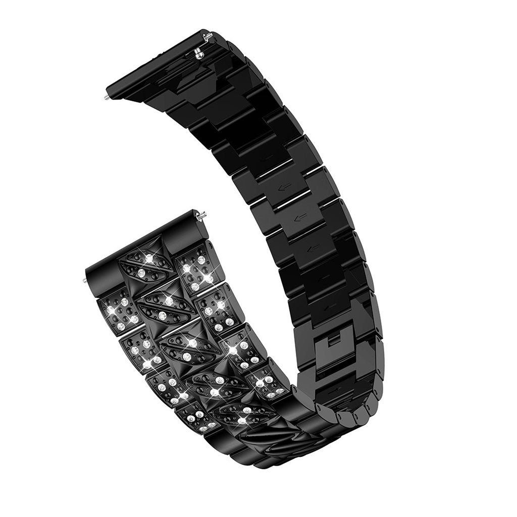 Super hΓ₯rdfΓΈr Huawei Watch GT Metal og Rhinsten Rem - Sort#serie_1