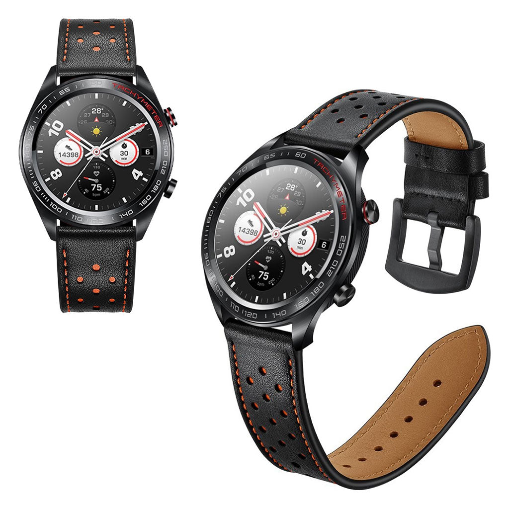Rigtigt godt Huawei Watch Magic Γgte lΓ¦der Rem - Sort#serie_1