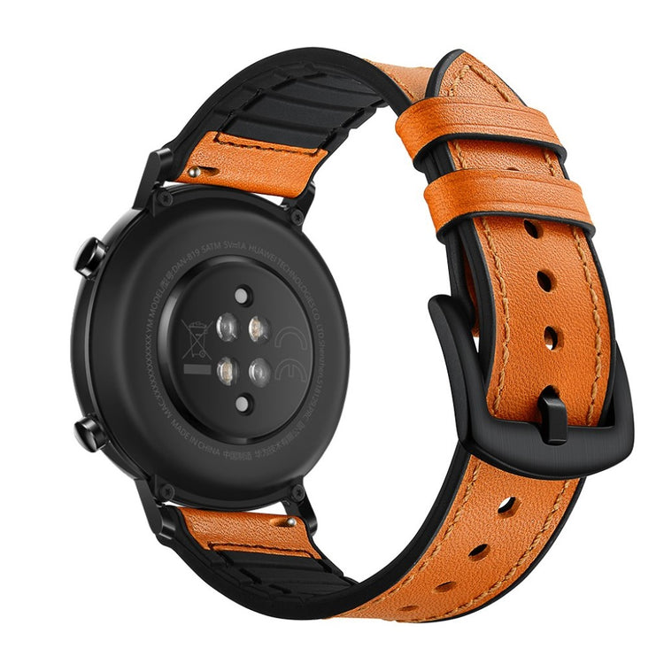 Glimrende Huawei Watch GT 2 42mm Ægte læder Rem - Brun#serie_3