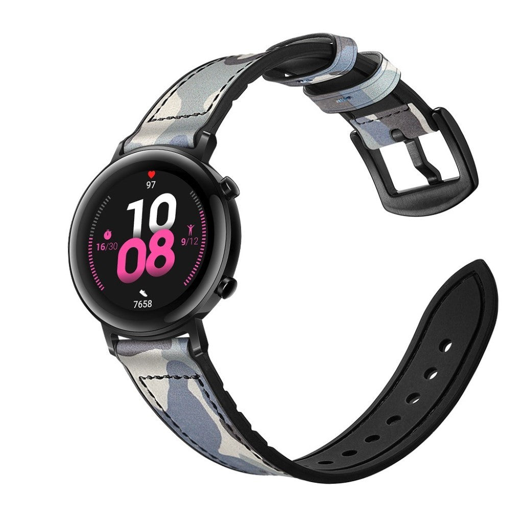 Glimrende Huawei Watch GT 2 42mm Ægte læder Rem - Blå#serie_8