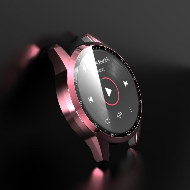 Super Pænt Huawei Watch GT 2 46mm Cover med Skærmbeskytter i Plastik og Hærdet Glas - Pink#serie_1