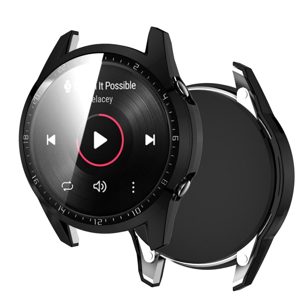 Super Pænt Huawei Watch GT 2 46mm Cover med Skærmbeskytter i Plastik og Hærdet Glas - Sort#serie_2