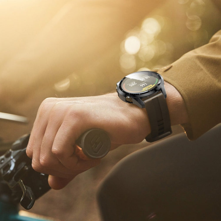 Super Pænt Huawei Watch GT 2 46mm Cover med Skærmbeskytter i Plastik og Hærdet Glas - Sølv#serie_3