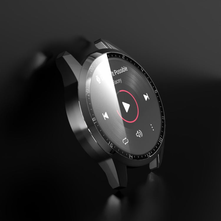 Super Pænt Huawei Watch GT 2 46mm Cover med Skærmbeskytter i Plastik og Hærdet Glas - Sølv#serie_3