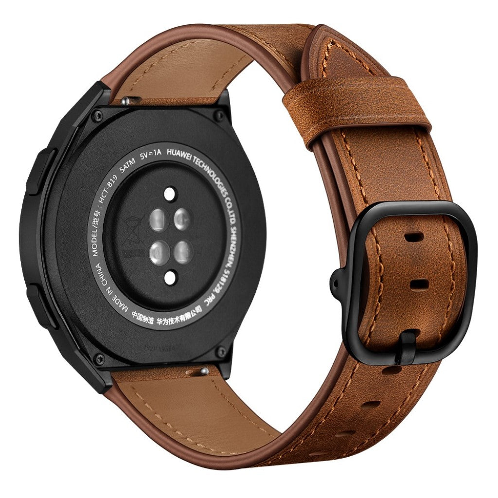 Godt Huawei Watch GT 2e Ægte læder Rem - Brun#serie_2