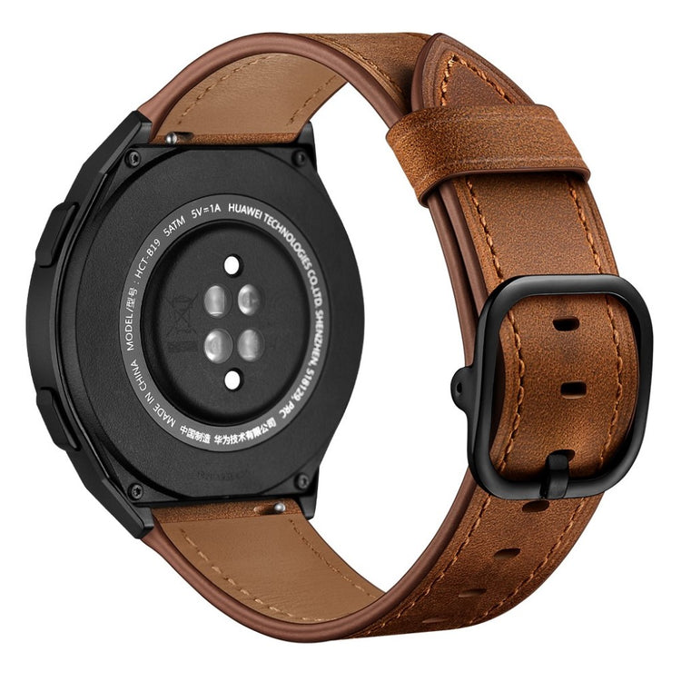 Godt Huawei Watch GT 2e Ægte læder Rem - Brun#serie_2