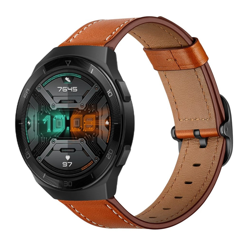 Godt Huawei Watch GT 2e Ægte læder Rem - Brun#serie_3