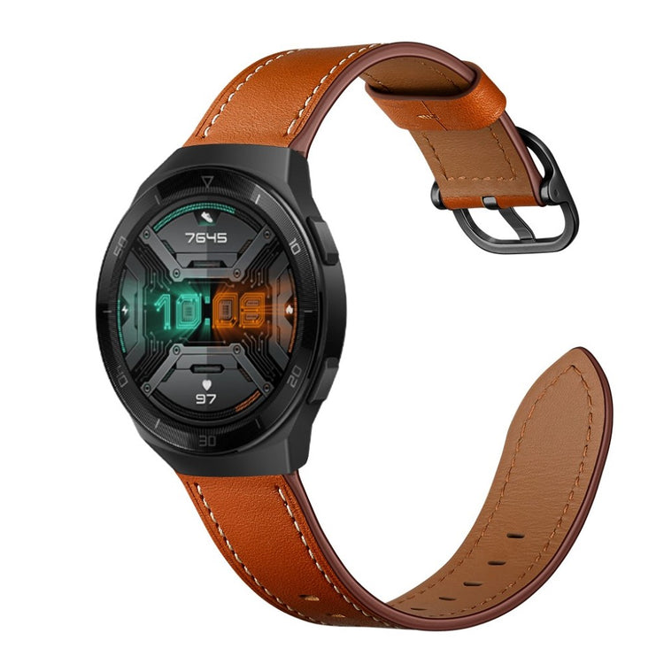 Godt Huawei Watch GT 2e Ægte læder Rem - Brun#serie_3