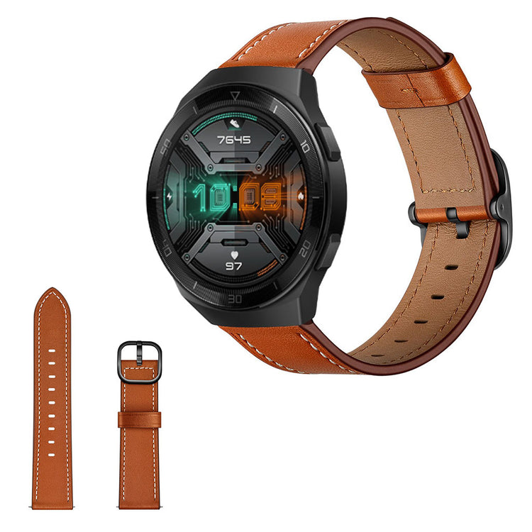 Godt Huawei Watch GT 2e Ægte læder Rem - Brun#serie_3