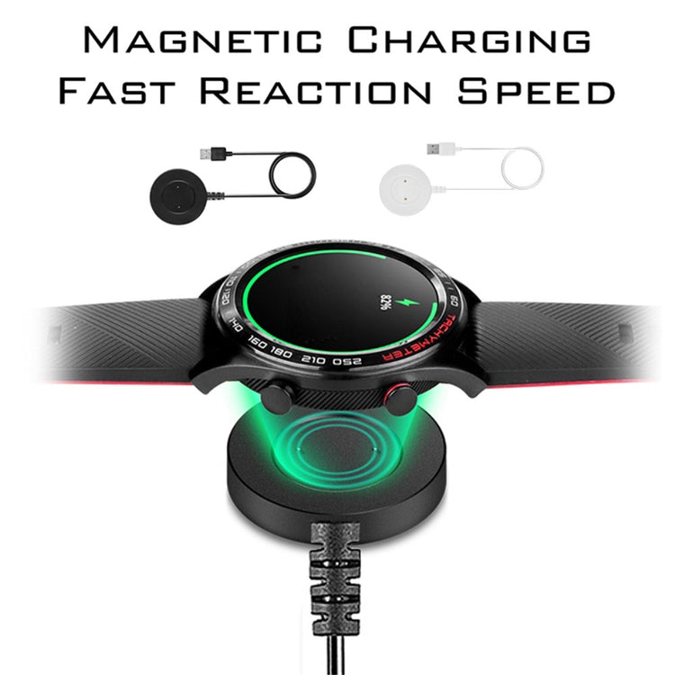 1m Plastik Universal Huawei Smartwatch  Magnetisk Ladestation - Hvid#serie_1