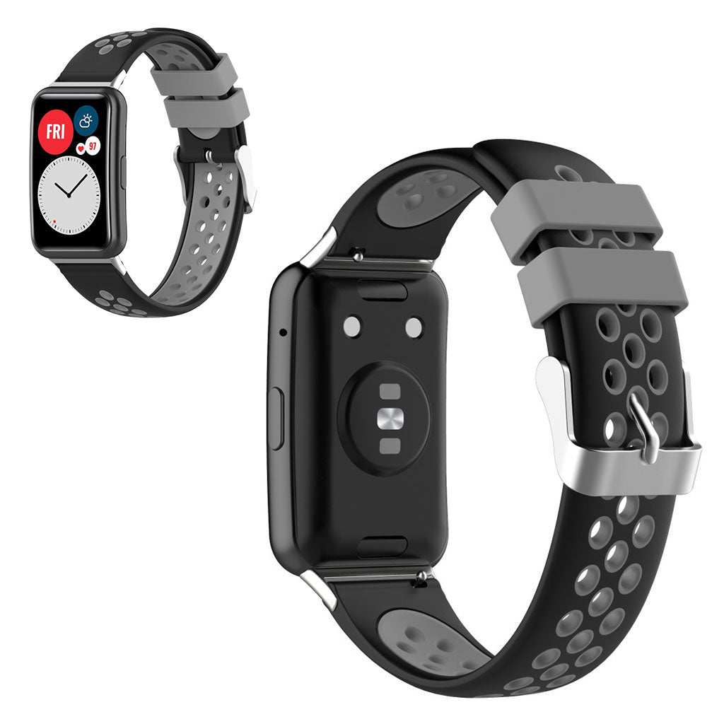 Vildt kΓΈnt Huawei Watch Fit Silikone Rem - Sort#serie_1
