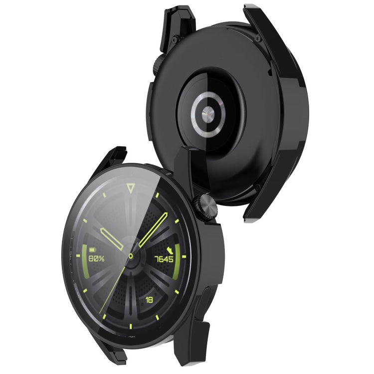 Super Fint Huawei Watch GT 3 (42mm) Cover med Skærmbeskytter i Silikone og Hærdet Glas - Gennemsigtig#serie_2