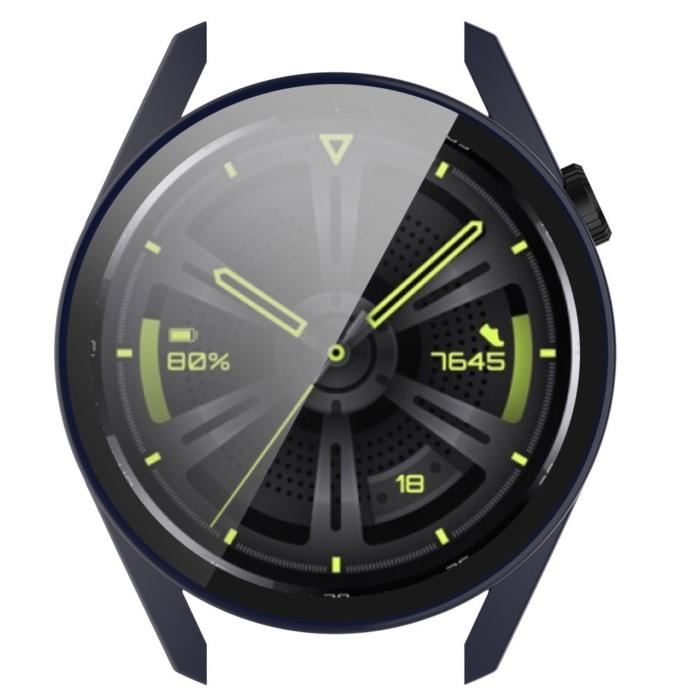 Super Fint Huawei Watch GT 3 (42mm) Cover med Skærmbeskytter i Silikone og Hærdet Glas - Blå#serie_3