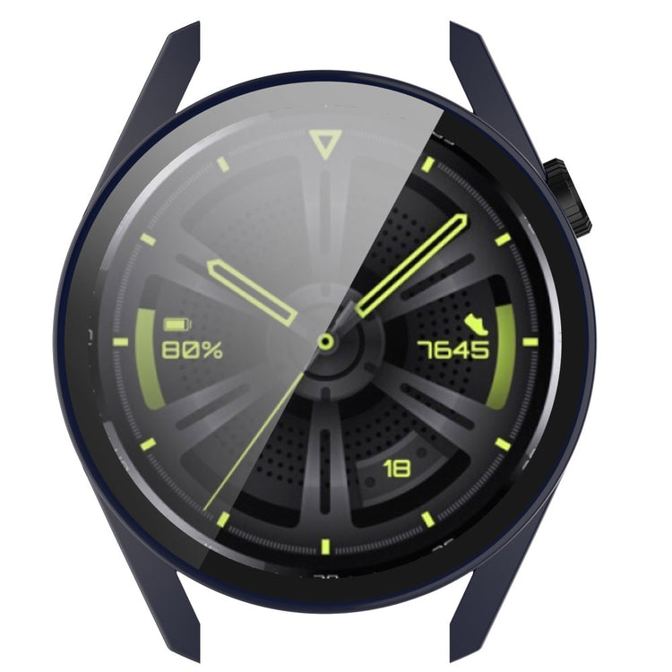 Super Fint Huawei Watch GT 3 (42mm) Cover med Skærmbeskytter i Silikone og Hærdet Glas - Blå#serie_3