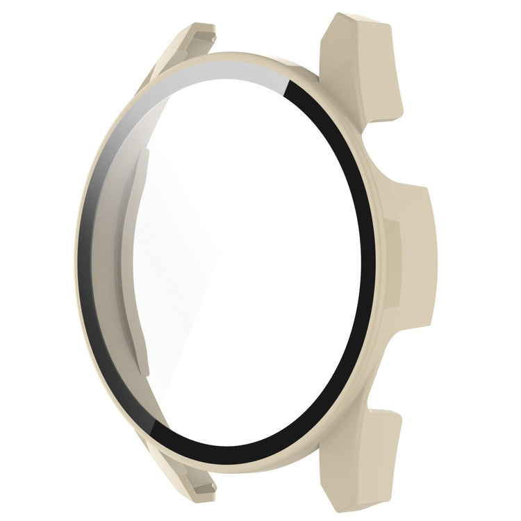 Super Fint Huawei Watch GT 3 (42mm) Cover med Skærmbeskytter i Silikone og Hærdet Glas - Beige#serie_5