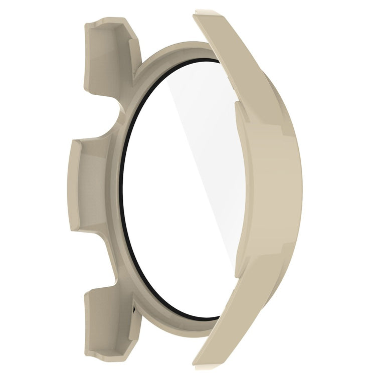 Super Fint Huawei Watch GT 3 (42mm) Cover med Skærmbeskytter i Silikone og Hærdet Glas - Beige#serie_5