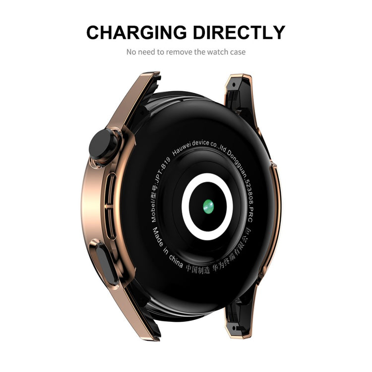 Beskyttende Huawei Watch GT 3 (42mm) Cover med Skærmbeskytter i Plastik og Hærdet Glas - Pink#serie_5