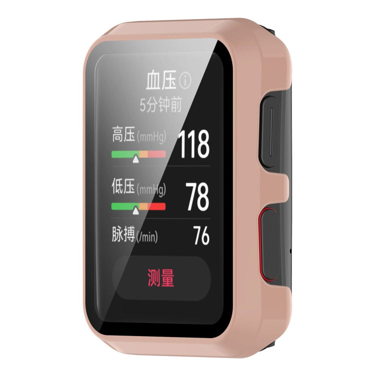 Vildt Fed Huawei Watch D Cover med Skærmbeskytter i Plastik og Hærdet Glas - Pink#serie_1