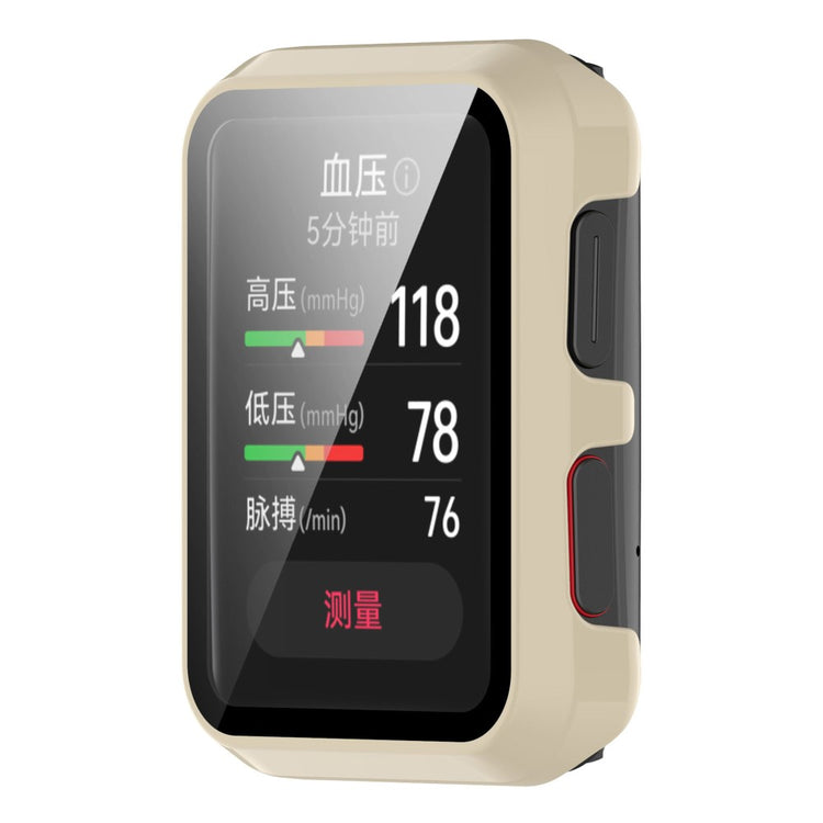 Vildt Fed Huawei Watch D Cover med Skærmbeskytter i Plastik og Hærdet Glas - Hvid#serie_4