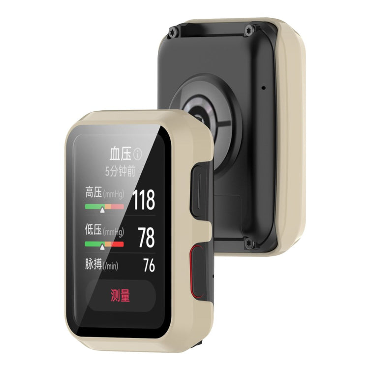 Vildt Fed Huawei Watch D Cover med Skærmbeskytter i Plastik og Hærdet Glas - Hvid#serie_4