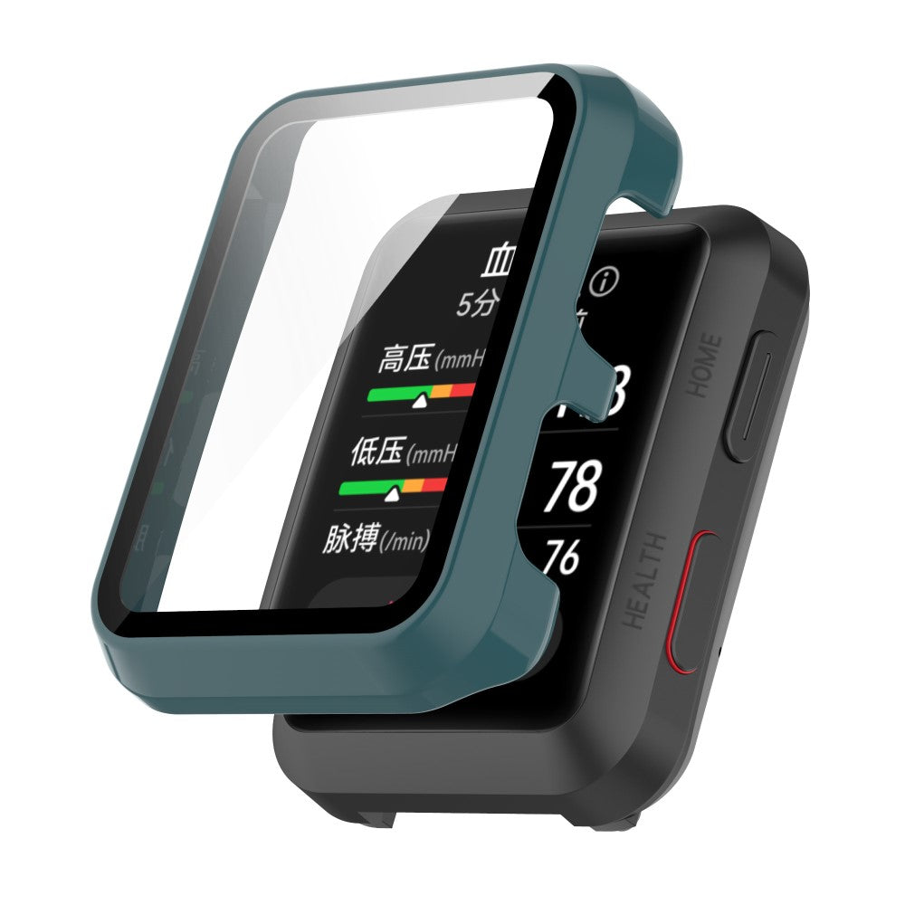 Vildt Fed Huawei Watch D Cover med Skærmbeskytter i Plastik og Hærdet Glas - Grøn#serie_5