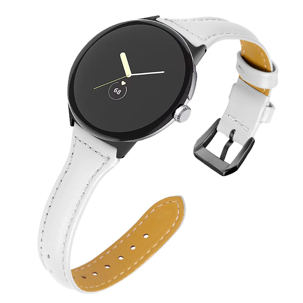 Meget fantastisk Google Pixel Watch Γgte lΓ¦der Rem - Hvid#serie_1