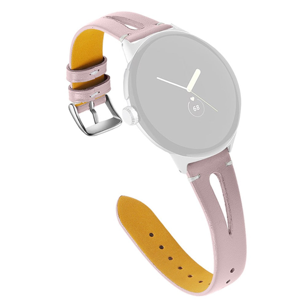 Rigtigt holdbart Google Pixel Watch Γgte lΓ¦der Rem - Pink#serie_1