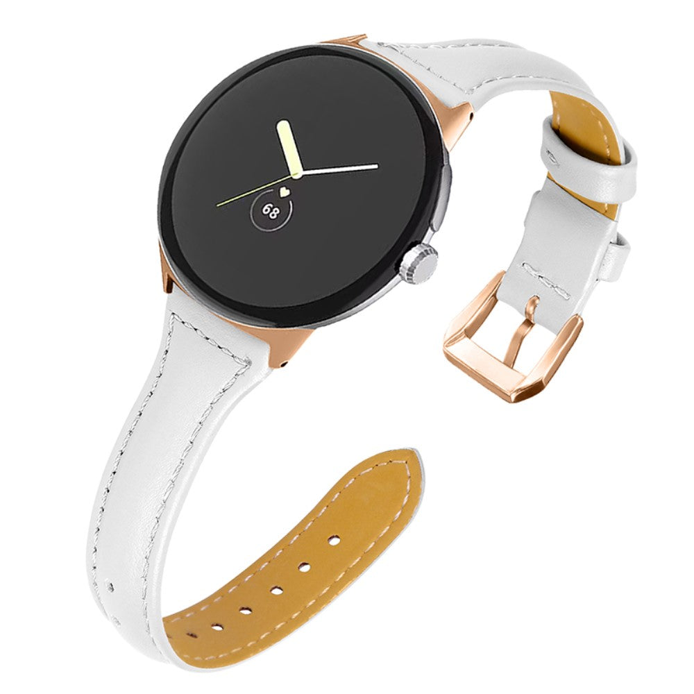 Meget godt Google Pixel Watch Γgte lΓ¦der Rem - Hvid#serie_1