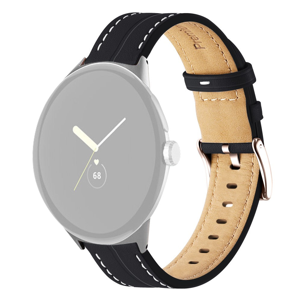 Helt vildt rart Google Pixel Watch Γgte lΓ¦der Rem - Sort#serie_1