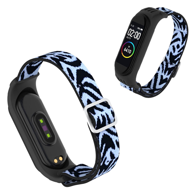 Xiaomi Mi Smart Band 6 / 5 nylon watch band - Blue / Leopard#serie_14